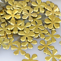 Стразы-металл россыпь 11mm цветок золото (1400 шт)