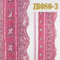 Тесьма кружевная для корсетов 3-ZB080 розовый