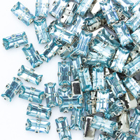 Стразы прямоугольные пришивные в металлической оправе