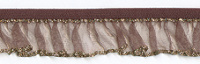 Рюш эластичный Pega, коричневый с золотым люрексом, 18 мм 821619218H7927 (50 м)
