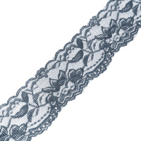Кружево эластичное 2031-3 серый, 6 см