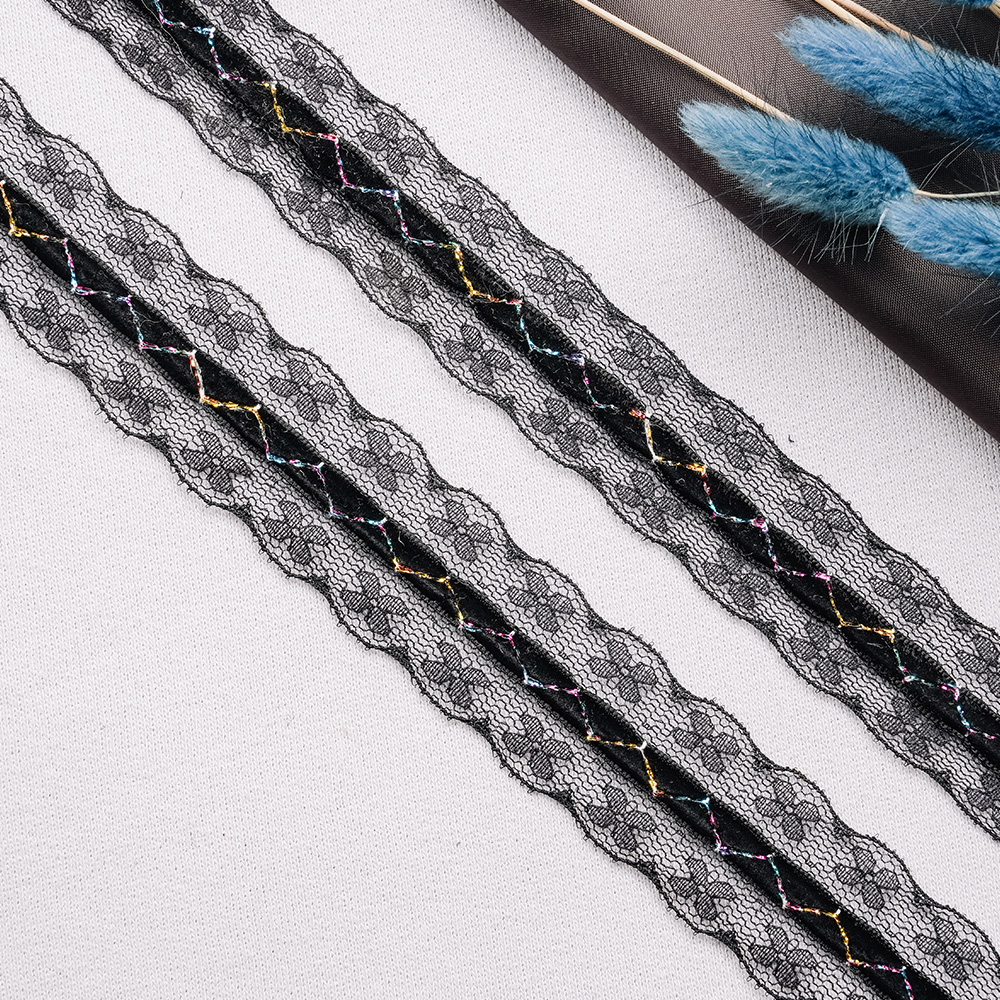 Тесьма с люрексом 10A-UG1286 черный