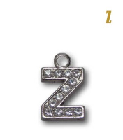 Буква плоская со стразами металлическая Z