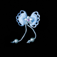 Объемное украшение "Бантик с цветочком" 0837-MLA голубой