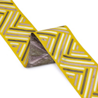 Текстильный бордюр YGH286-2 Mirtex желтый "Aurora", ширина 8 см