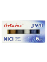Набор ниток Ariadna TALIA 30/70м, Nokton 80C/150м ассорти джинсы/jeans (уп. 6 шт)