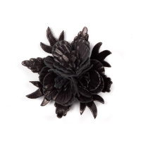 Цветок из кожзама HF1235-1 черный