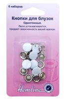 Кнопки для легкой одежды Hemline 440.WH (рубашечные) с цветной шляпкой (1 блистер), белый