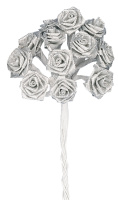 Букет для декорирования "серебряные розы" Rayher 5408422 (1 блистер х 12 бутонов)
