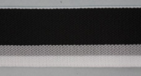 Резинка поясная корсажная, 30 мм, цвет черный с серой и белой полосами