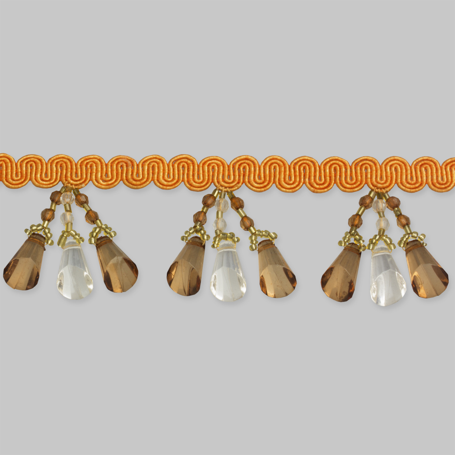 Бахрома для штор из стекляруса SM-C6-106-3A (BF4166) оранжевый