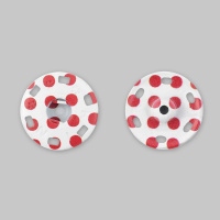 Кнопки пришивные Koh-i-noor KPD3002 № 8  21 мм (Decor Dots red) (3 шт)