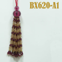 Кисти из бисера и стекляруса SM-A6-045(BX620)/1A бордовый/золото