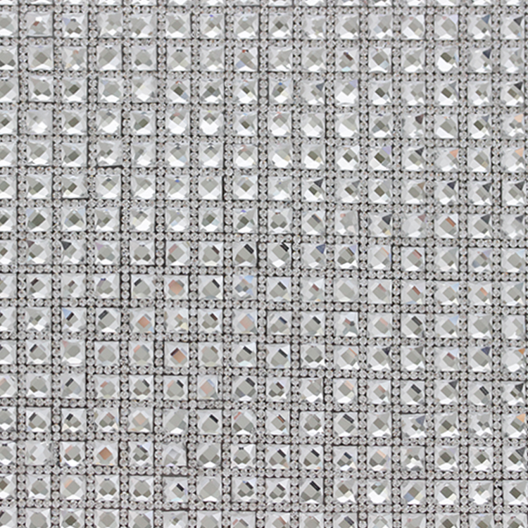 Стразы на листе 24х40см клеевые (квадрат 6х6мм) 48# crystal/crystal