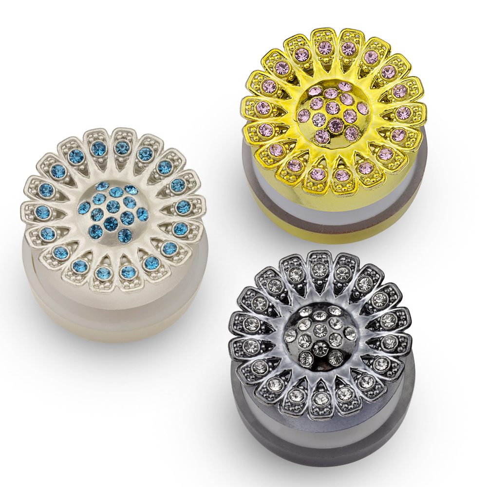 Магнит Цветок со стразами ассорти (1 упак - 3 пары)