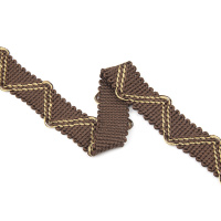 Текстильный бордюр "GUNNY" GP07 (2CM)-1035 Mirtex коричневый/золото (2 см)