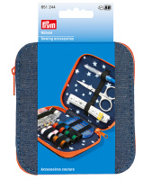 Дорожный швейный набор 651244 Prym, джинс/оранжевая молния