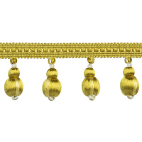 Бахрома "Крупные шарики" DA90-271B Mirtex желтое золото (d23мм/12мм) (6,5см)