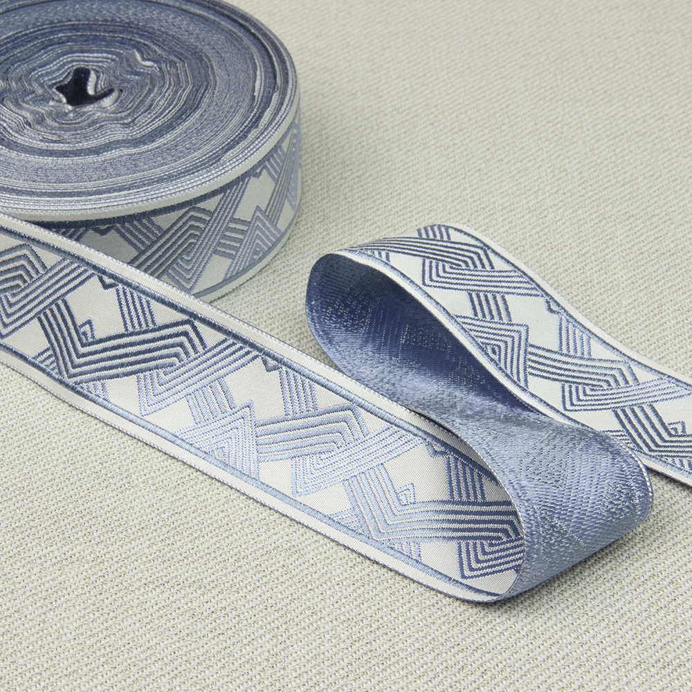 Текстильный бордюр CH4013-2 Mirtex светло-голубой "Moire" Коллекция №3, ширина 3,7 см