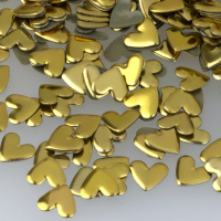 Стразы-металл россыпь 6*7 mm сердце золото (1400 шт)