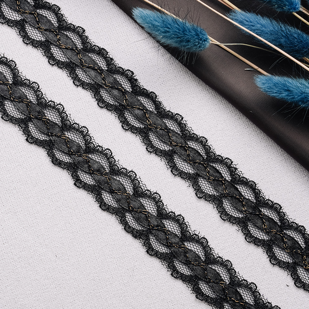 Тесьма с люрексом 50A-UG1286 черный