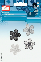 Аппликация 926535 Prym Цветы маленькие (4 шт), черный/белый