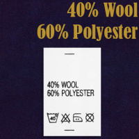 Ярлык на одежду - состав ткани 40% Wool 60% Polyester (500)