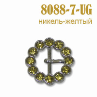 Пряжка со стразами 8088-7-UG никель/желтый с язычком