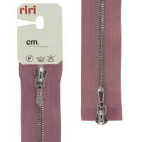 Молния металл Riri, ni, слайдер tropf, 4 мм, разъёмная двухзамковая, 100 см, цвет 2420, розовый холодный 3301120/100/2420