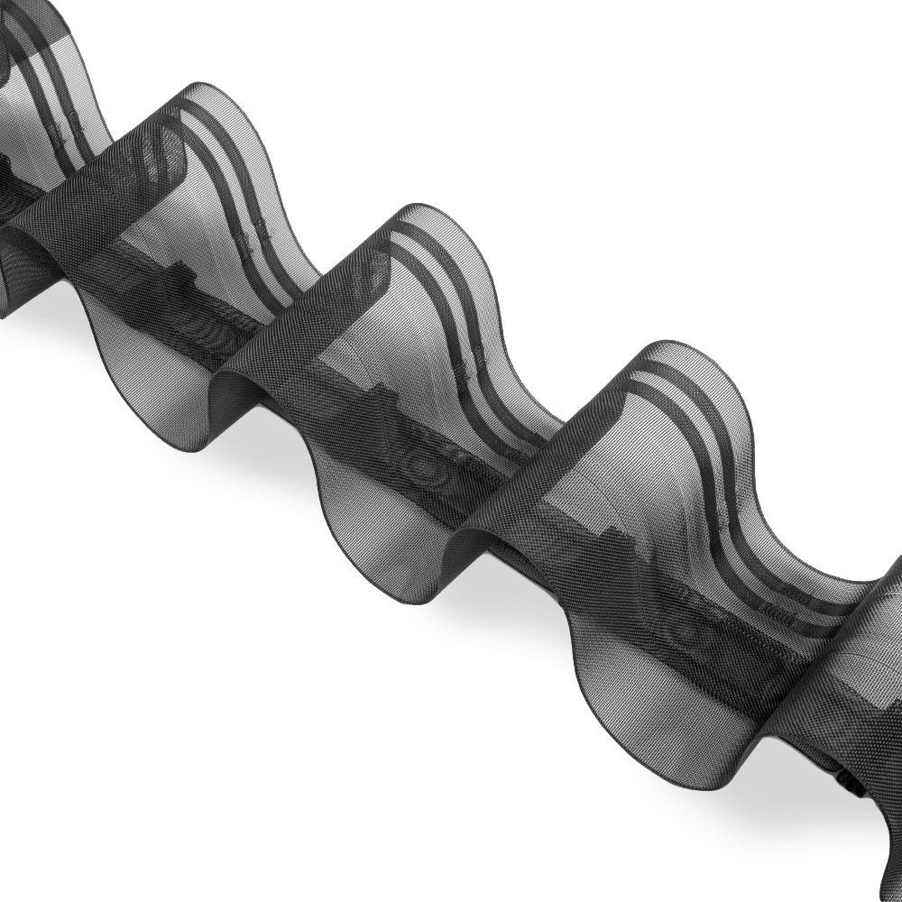 Шторная лента "Волна" BKS-003 (1:2) Oz-is Premium черная 10 см ( 2 ряда карманов, 2 корда леска) шторная лента  (глажка при t до 120 градусов С)