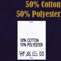 Ярлык на одежду - состав ткани 50% Cotton 50% Polyester (500)