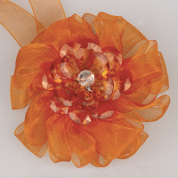 Магниты для штор цветок-органза SM-H9-005 ярко-оранжевые
