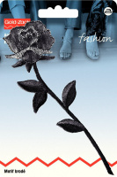 Аппликация 926354 Prym Роза со стеблем, черный