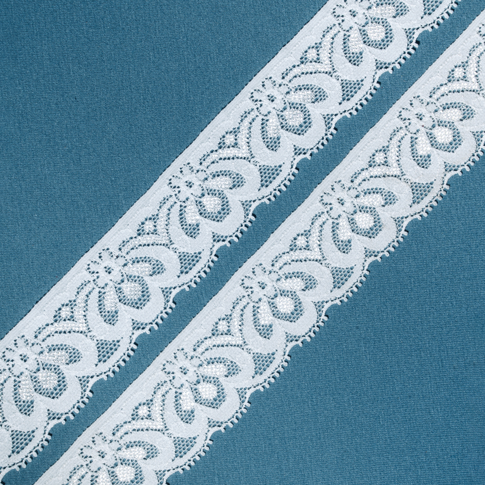 Кружево эластичное 1368 белый, 2.7 см