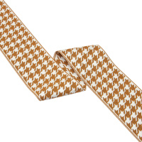 Текстильный бордюр QNG8001-2 Mirtex оранжевый/белый "Гусиные лапки" Коллекция №3, ширина 7,2 см