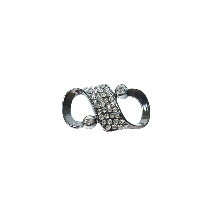 Пряжка со стразами 9598 темный никель