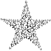 Штамп на деревянной основе "звездочка" Rayher, 7 х 7 см 29145000 (1 шт)