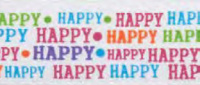 Лента атласная на картонной мини-катушке "happy happy" Hemline VR15.514 (5 м)