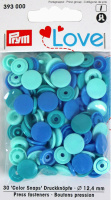 Кнопки Prym Love "Color Snaps" 393000 круглые голубые, бирюзовые, синие