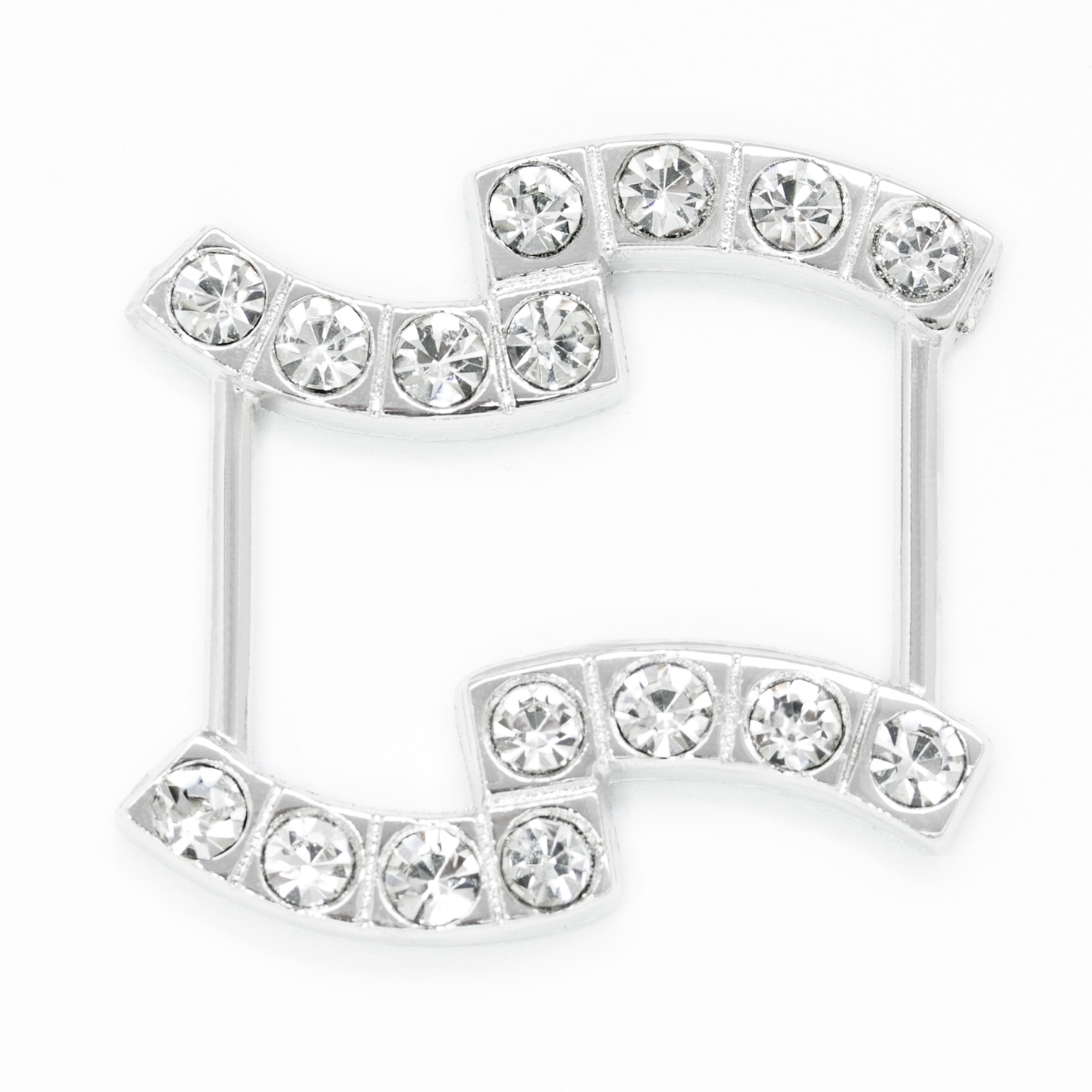 Пряжка металлическая со стразами