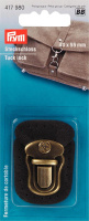 Портфельный замок для пришивания 417980 Prym 40х55 мм коричневая кожа и состаренная латунь