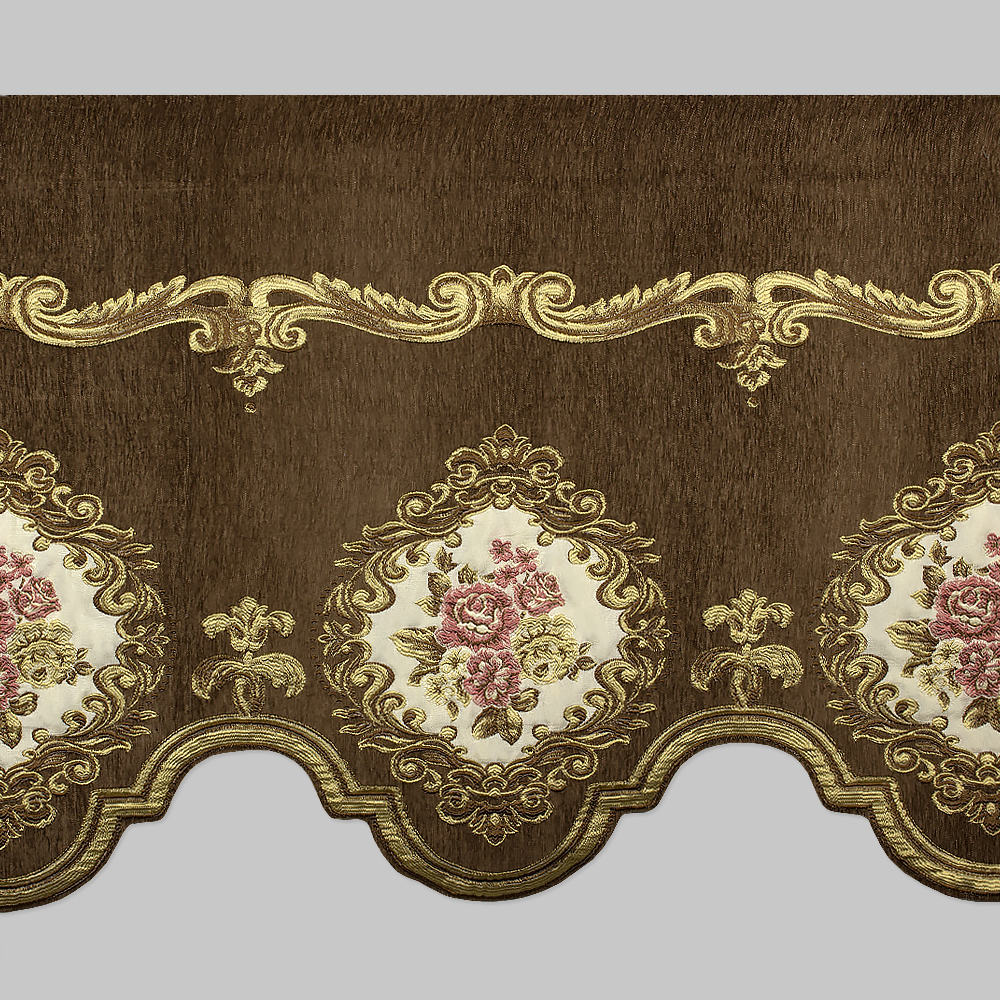 Ламбрекен жаккардовый LT-8 коричневый