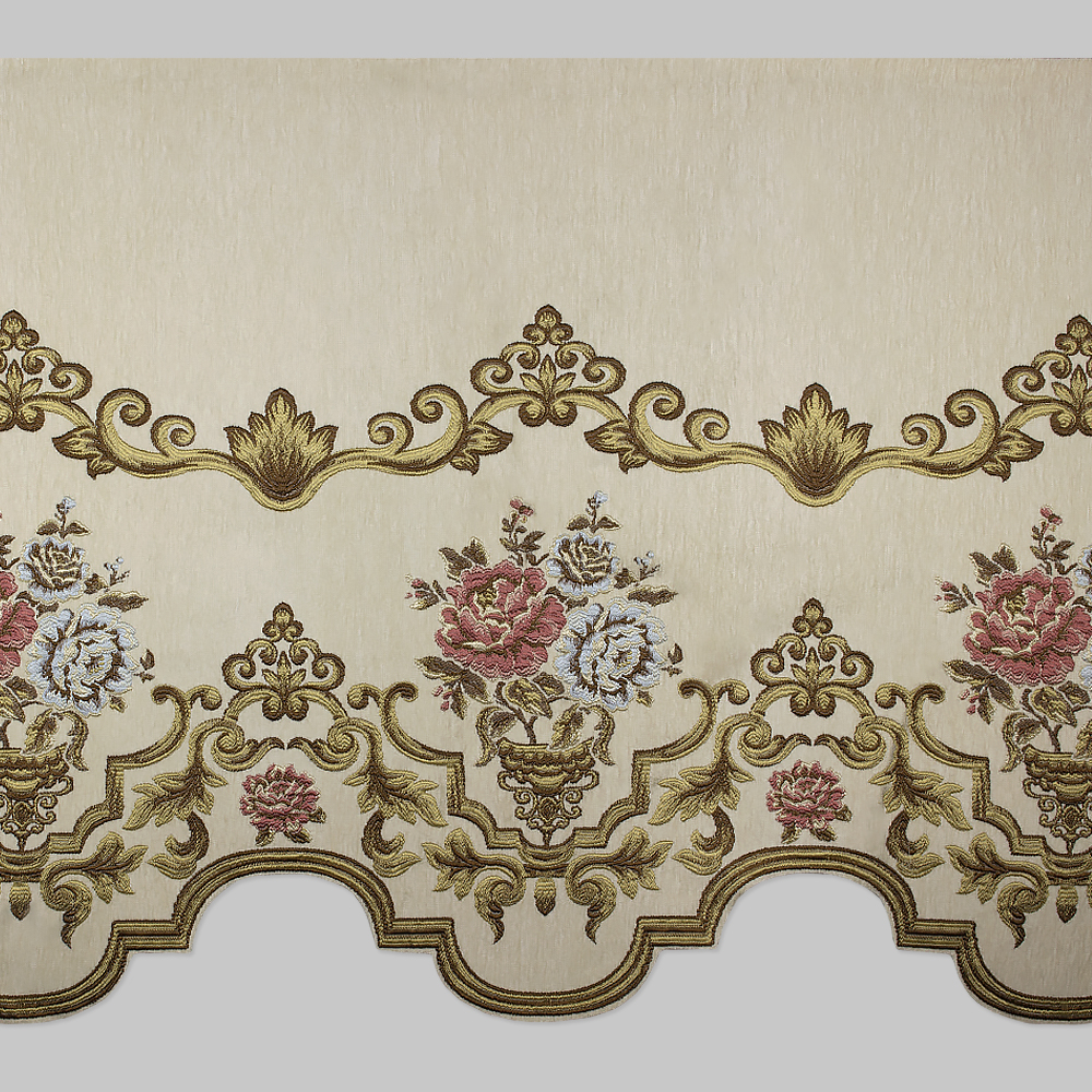 Ламбрекен жаккардовый LT-1 молочный