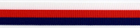 Лента репсовая PEGA, цвет триколор (белый, красный, синий), 20 мм