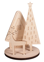 Деревянная заготовка для творчества  Набор высеченных элементов на доске из дерева "зимний дом" Rayher 46315000 (1 набор)