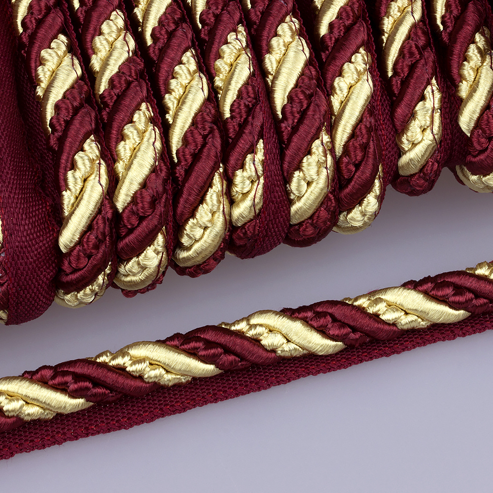 Кант шторный SHK16-19 бордо/золото.