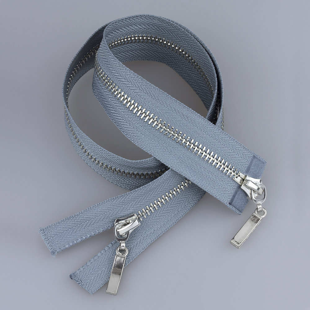 Молния металл 2-замка разъемная 75 см T5 (прямой) никель/серый (GCC316)