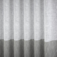 Ткань для штор тюль с утяжелителем 2010-Т V2 белый/серый "под лён" 280 см