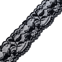Кружево эластичное 2031 черный, 6 см.