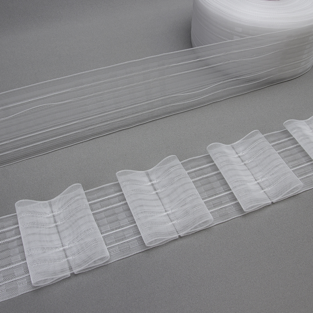 Шторная лента многокарманная 4485MP/Soft (1:2,5) Oz-is Premium прозрачная 8 см/50 м, Бантовая складк